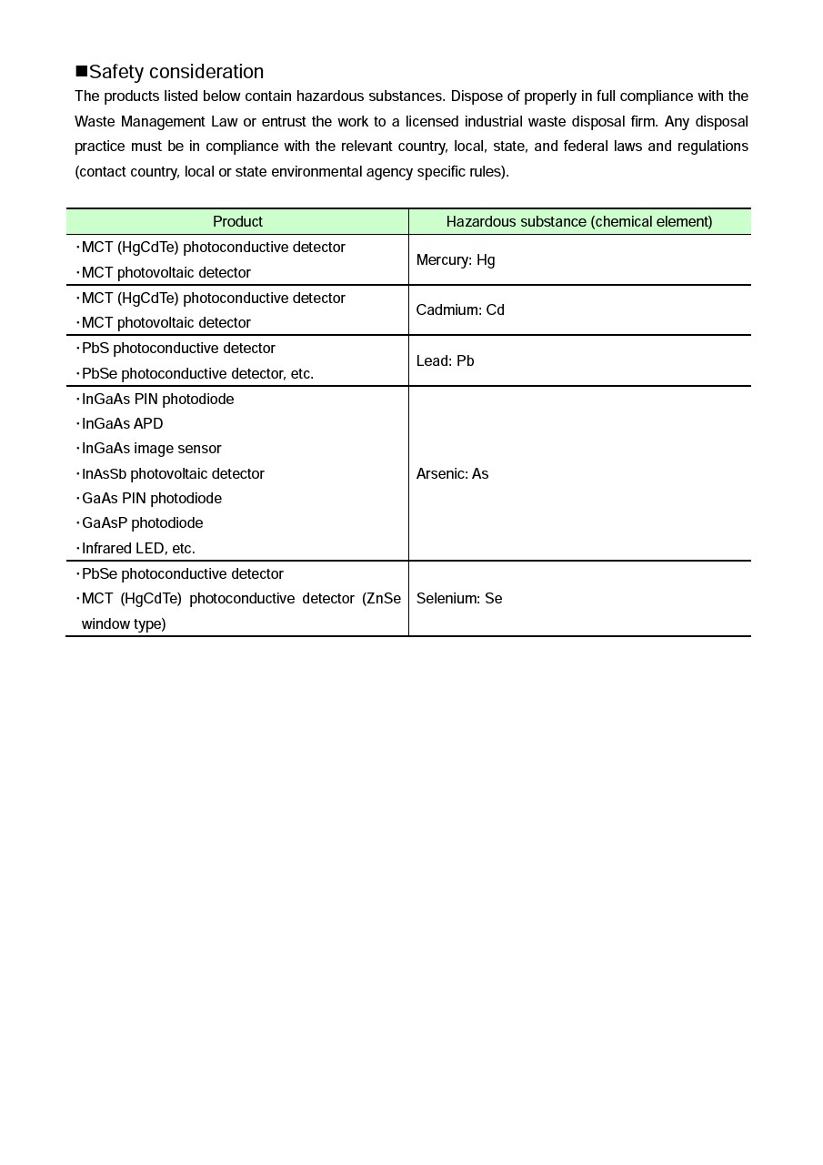 Safety consideration / Opto-semiconductors